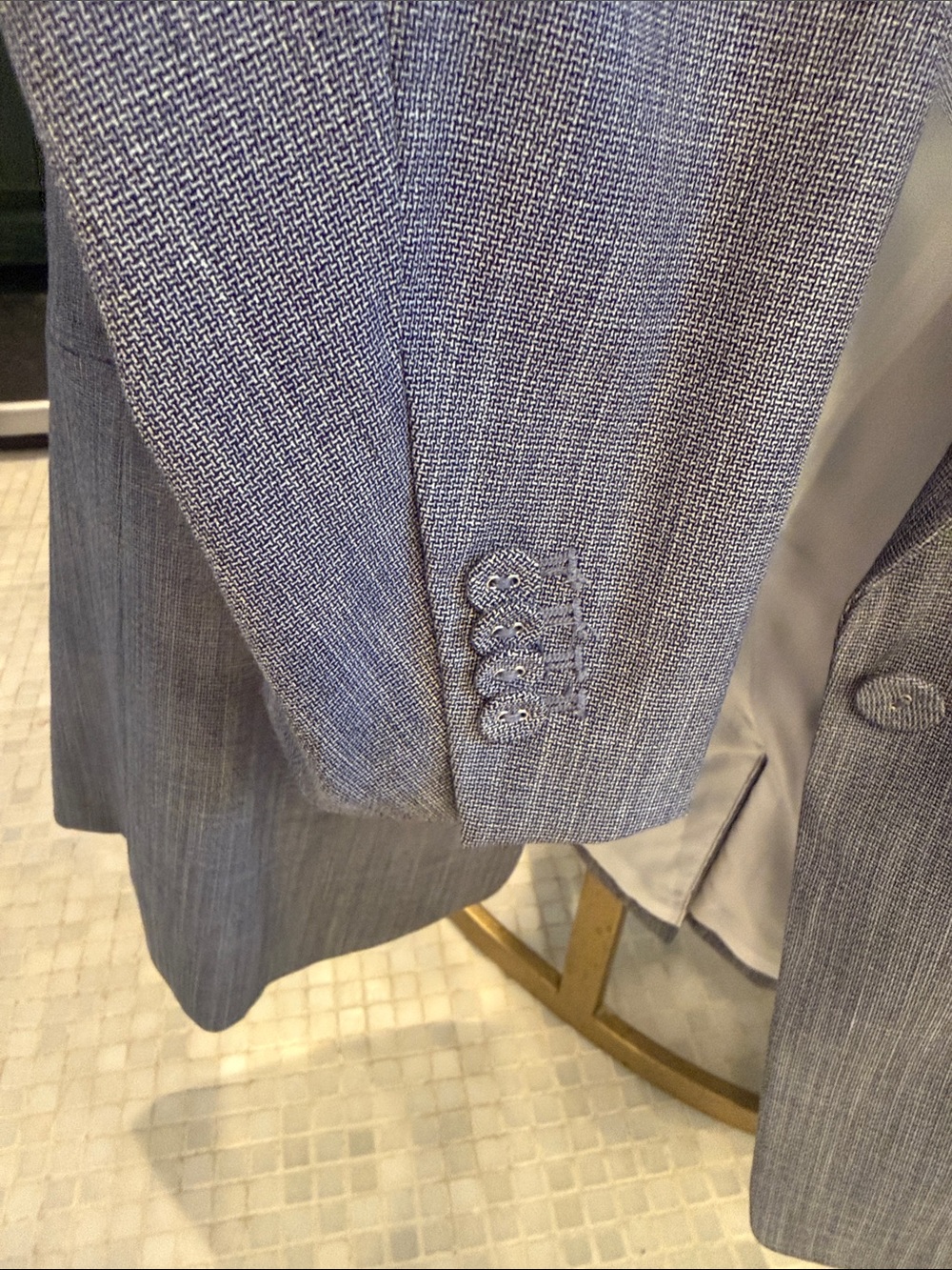 H&M Blue Pinstripe Single-Button Tailored Blazer - Picture 7 of 8